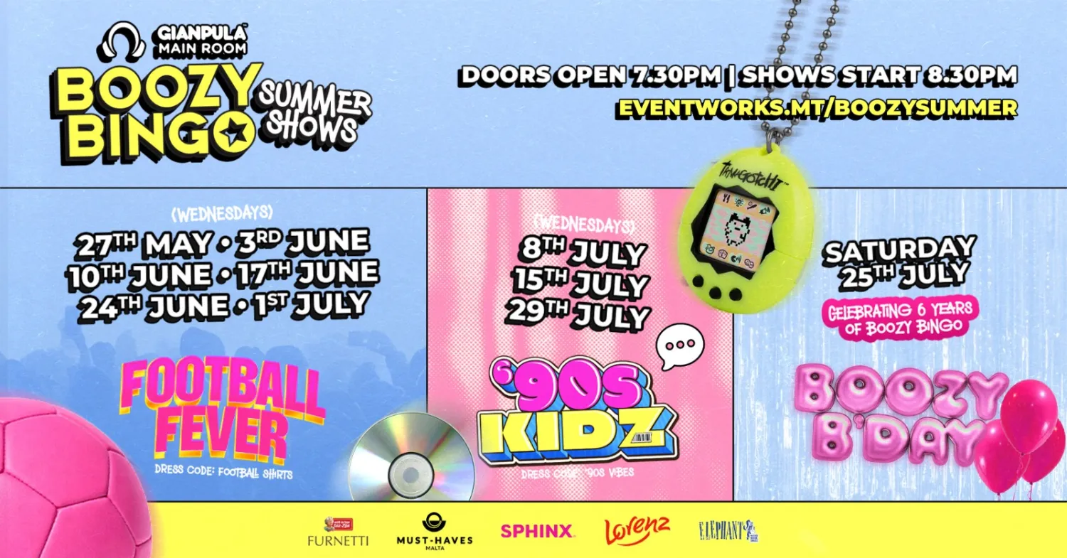 Boozy Bingo pres. 90's Kidz - 15th July